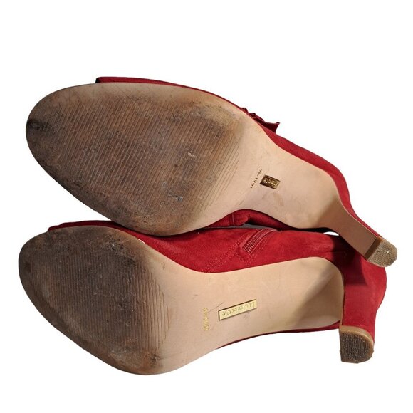 Louise et Cie Lo-Haze Red Leather Suede Ankle Bootie Boots Size 10M/40 - Picture 9 of 11